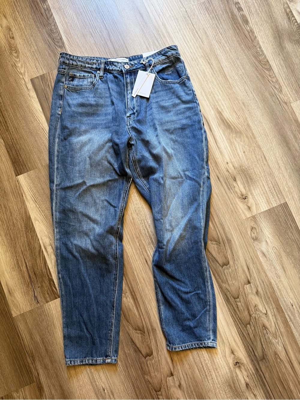 KanCan Women's Blue Boyfriend Jeans - Relaxed High Rise